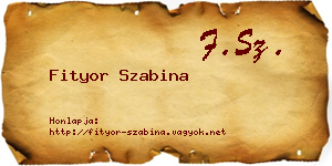 Fityor Szabina névjegykártya